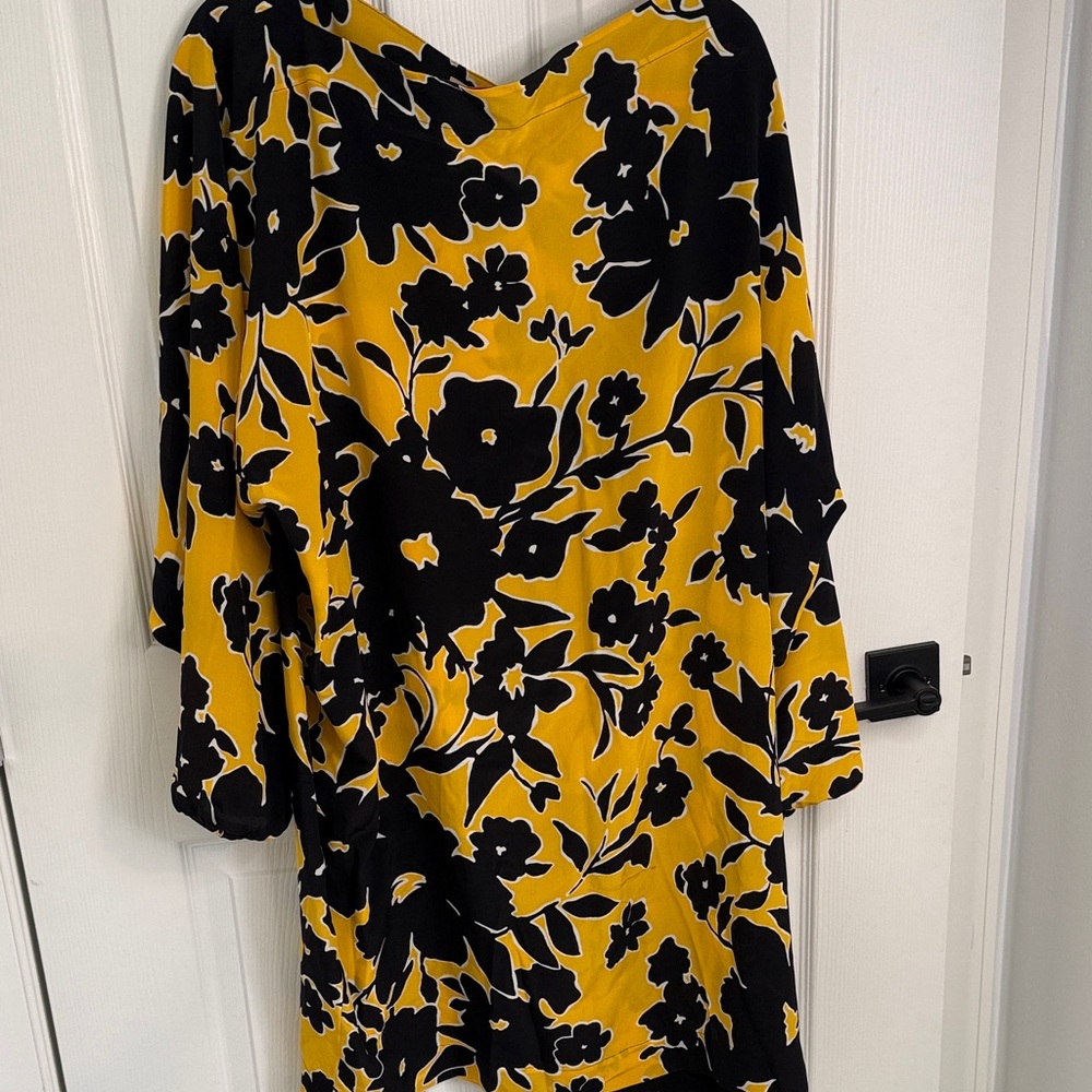 Michael Kors Black and Yellow Floral Dress